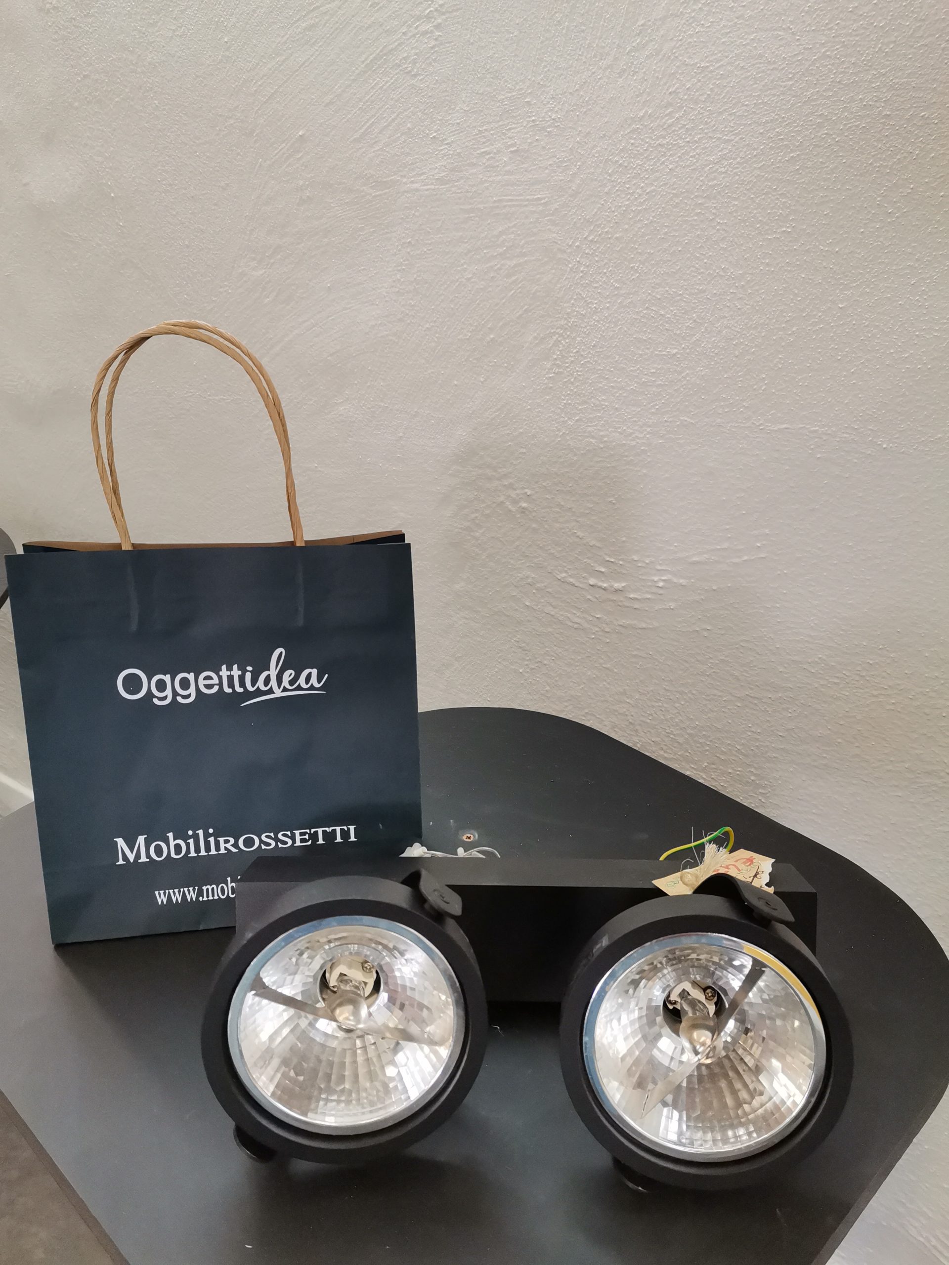 LAMPADA 2 FARETTI NERO
