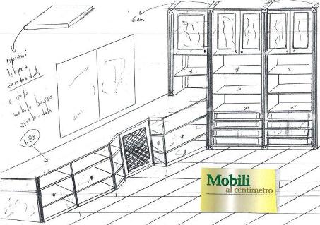 pareti attrezzate e librerie su misura 28n