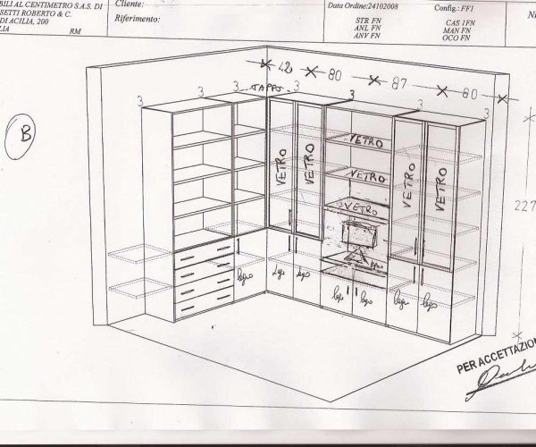 pareti attrezzate e librerire su misura 00021