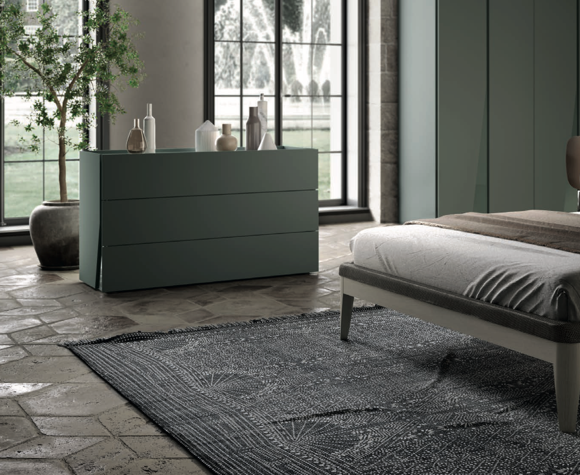 Esempio di camera da letto completa moderna di Moretti Compact 
